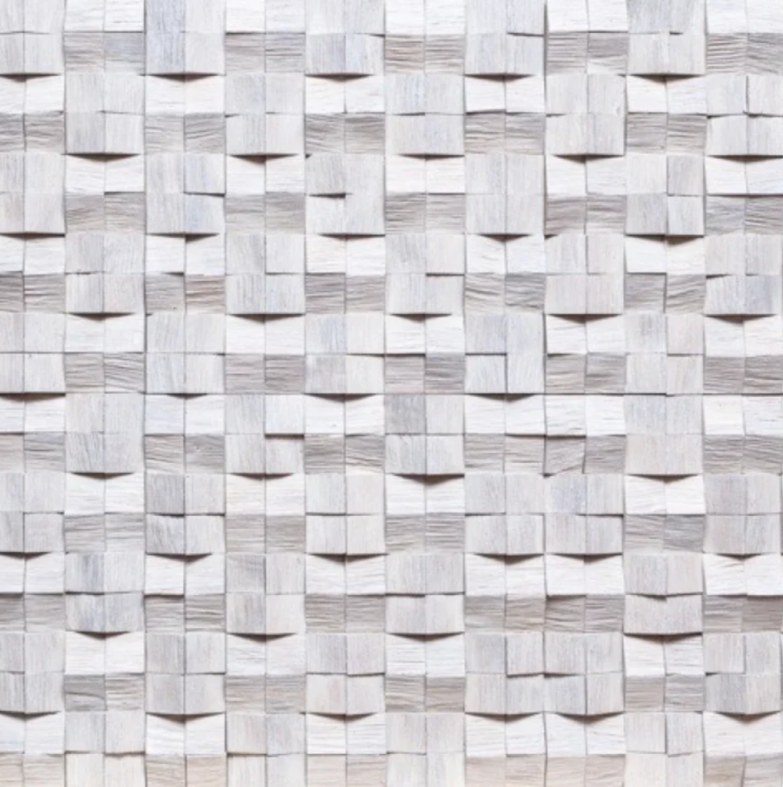 Стеновая панель Tarsi Домчик Белый 300х300 мм Дуб/колотый/брашированный